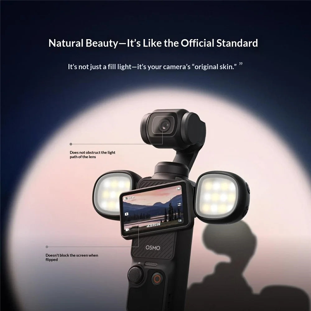 TELESIN S5-BGD-23-TDJ 2Pcs Mini Fill Light for DJI Osmo Pocket 4 / 4P Magnetic 3 Color Temp LED Video Light - Black - 3