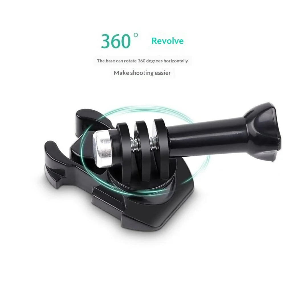 360 Degree Rotating Swivel Base Helmet Mount Quick Release for Action Camera - Black - 2