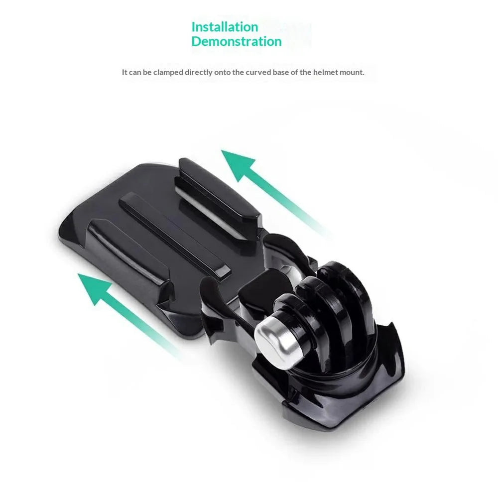 360 Degree Rotating Swivel Base Helmet Mount Quick Release for Action Camera - Black - 3