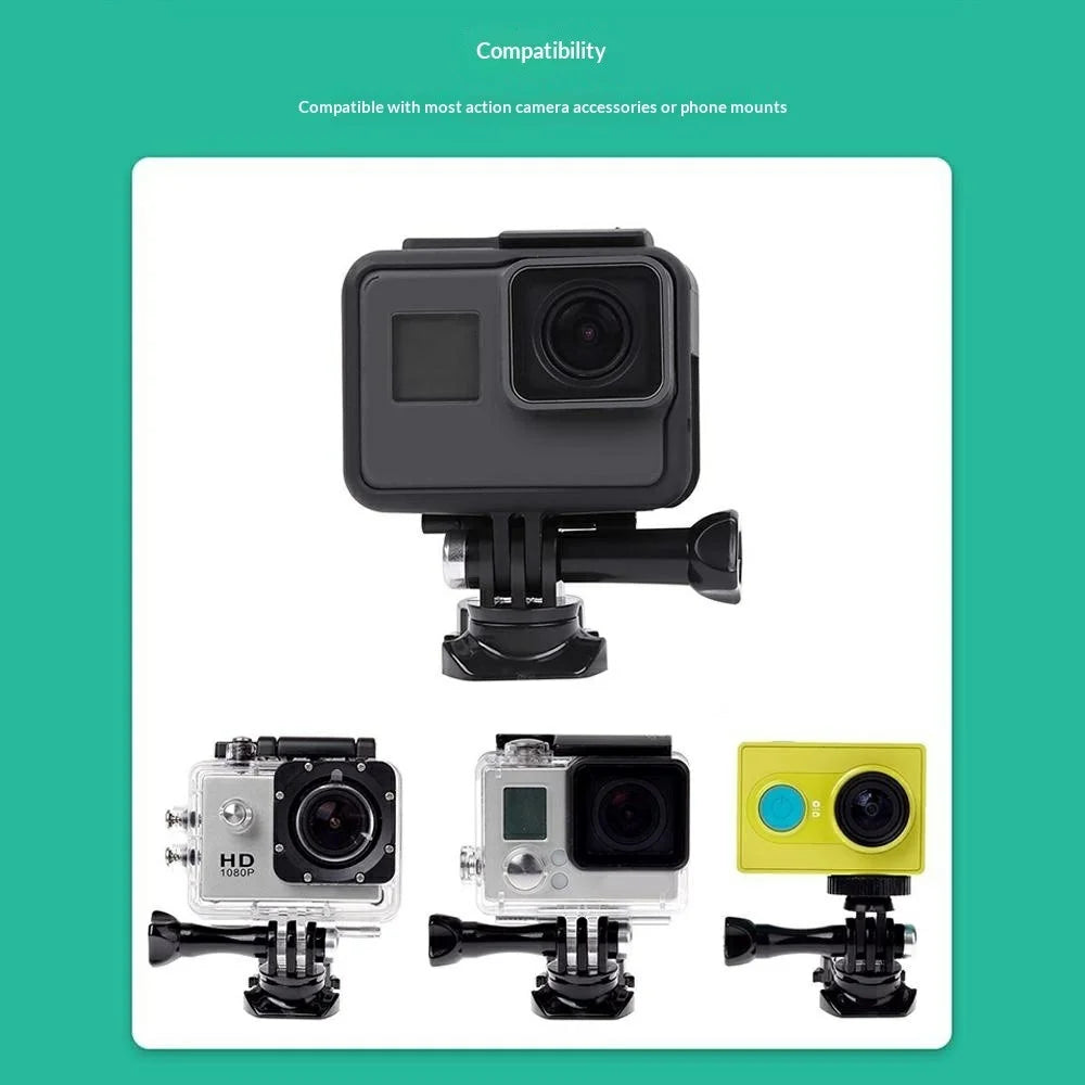 360 Degree Rotating Swivel Base Helmet Mount Quick Release for Action Camera - Black - 4