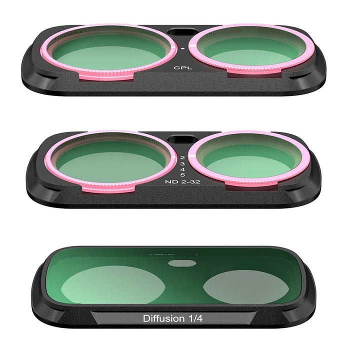 TELESIN S5-FLT-85-TIS for Insta360 Luna Filter Kit , CPL VND Black Diffusion 1 / 4 Camera Filter Set - Transparent - 2