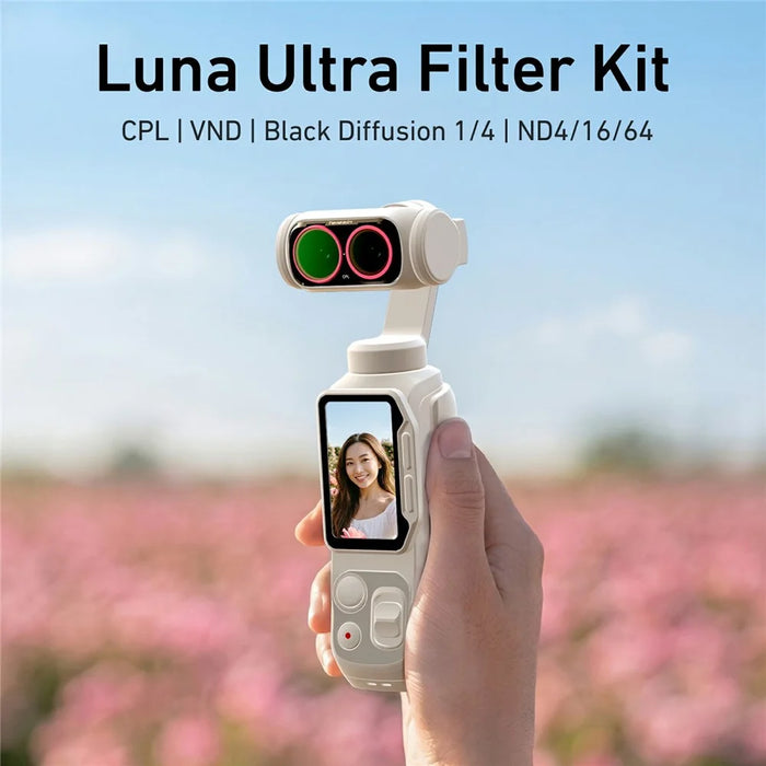 TELESIN S5-FLT-85-TIS for Insta360 Luna Filter Kit , CPL VND Black Diffusion 1 / 4 Camera Filter Set - Transparent - 4