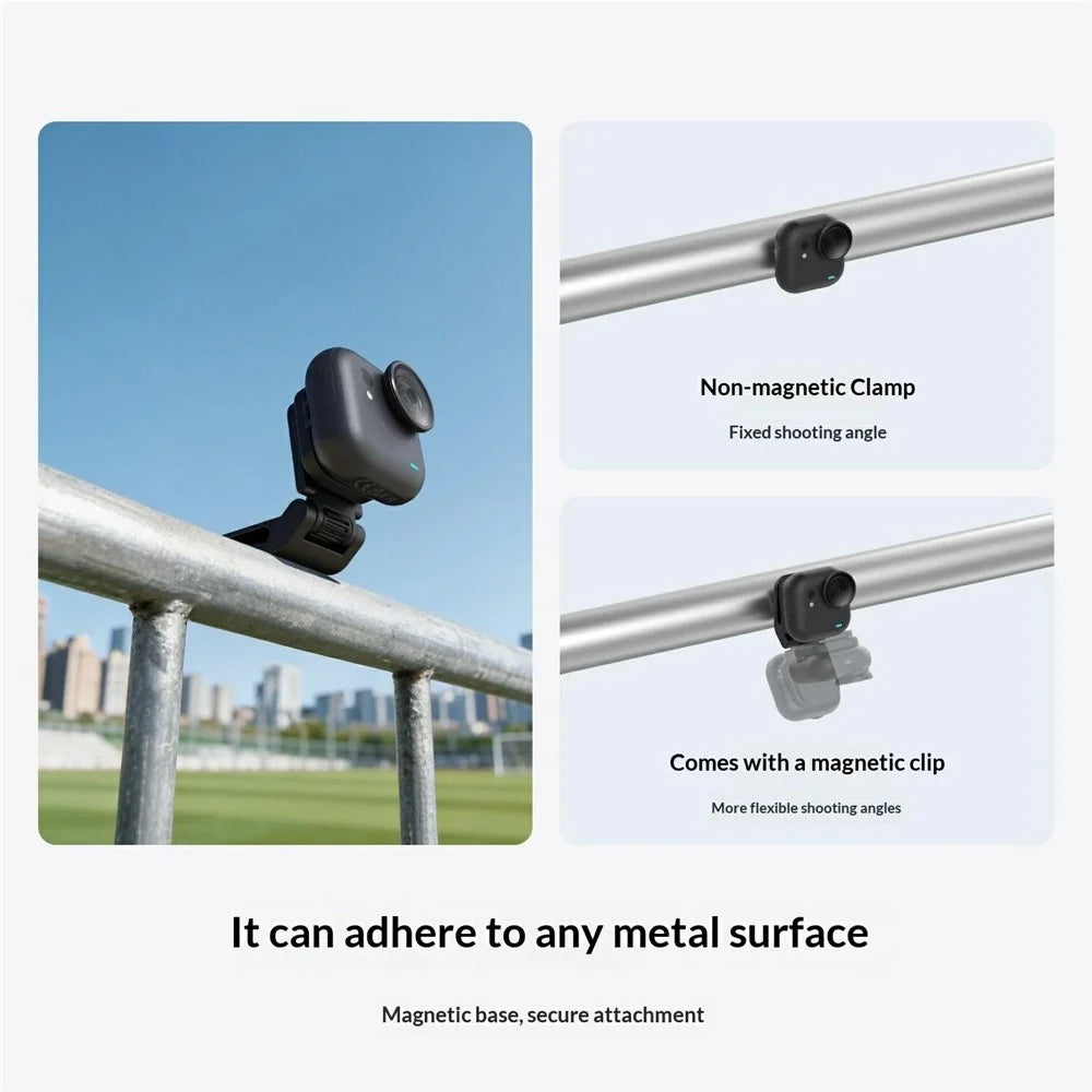 TELESIN S3-HMH-05-TIS For Insta360 Go Ultra Magnetic Brim Clip Adjustable POV Camera Mount - Black - 4
