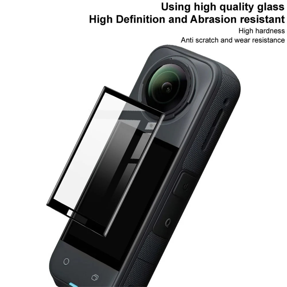 IMAK for Insta360 X5 Screen Protector 3D Curved Anti-Scratch HD Clear Tempered Glass Film - Transparent - 4