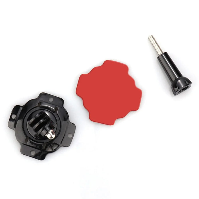 360 Degree Rotating Helmet Mount for GoPro Action Camera Quick Release Adhesive Base - Black - 2