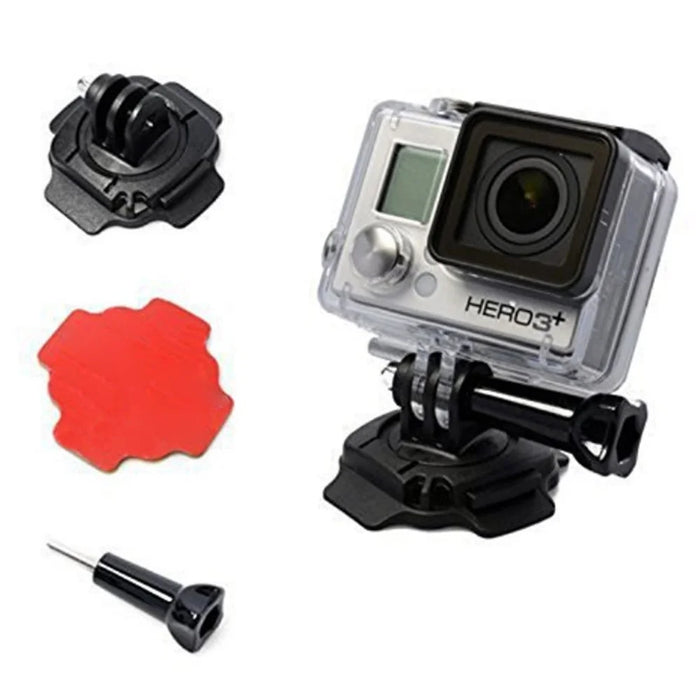 360 Degree Rotating Helmet Mount for GoPro Action Camera Quick Release Adhesive Base - Black - 6