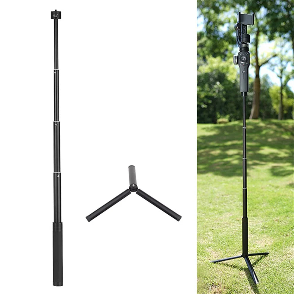 Aluminum Alloy Telescopic Handheld Gimbal Stabilizer Extension Stick with Tripod for DJI Feiyu Zhiyun Moza - 1