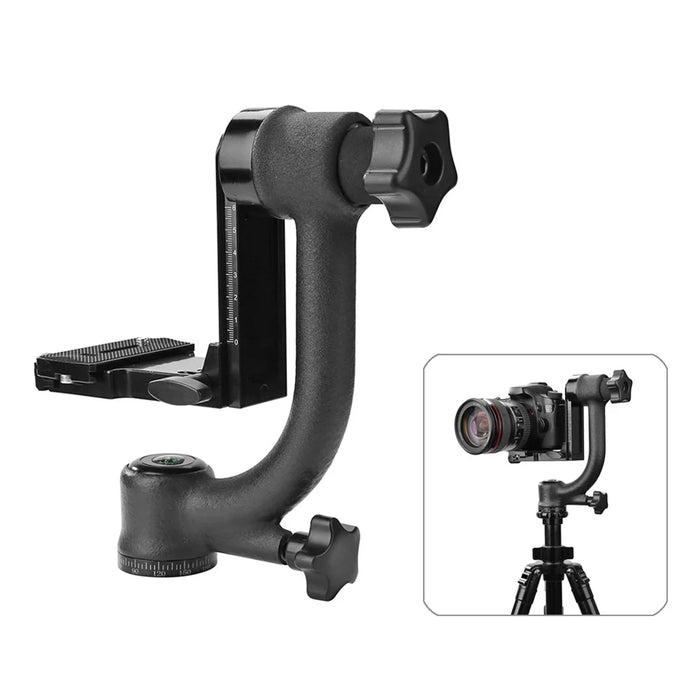 Panoramic 360 Degree Vertical Gimbal Tripod Head 1/4 inch Screw Telephoto Lens Quick Release Plate for DSLR Camera - 1
