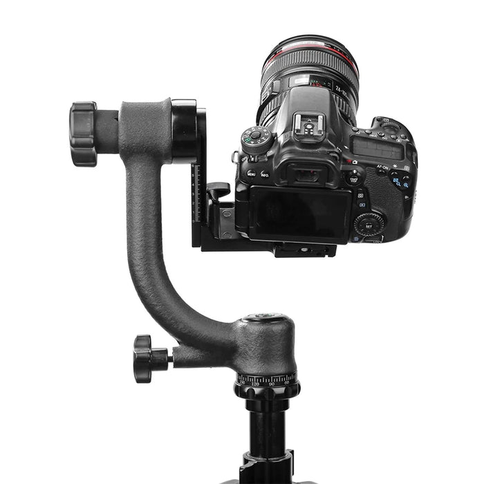 Panoramic 360 Degree Vertical Gimbal Tripod Head 1/4 inch Screw Telephoto Lens Quick Release Plate for DSLR Camera - 4