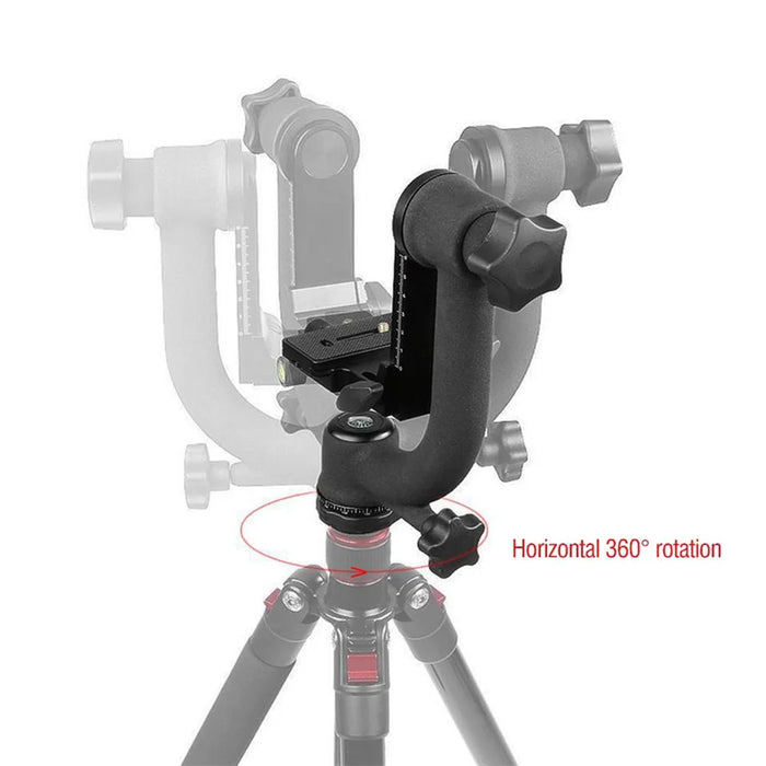 Panoramic 360 Degree Vertical Gimbal Tripod Head 1/4 inch Screw Telephoto Lens Quick Release Plate for DSLR Camera - 5