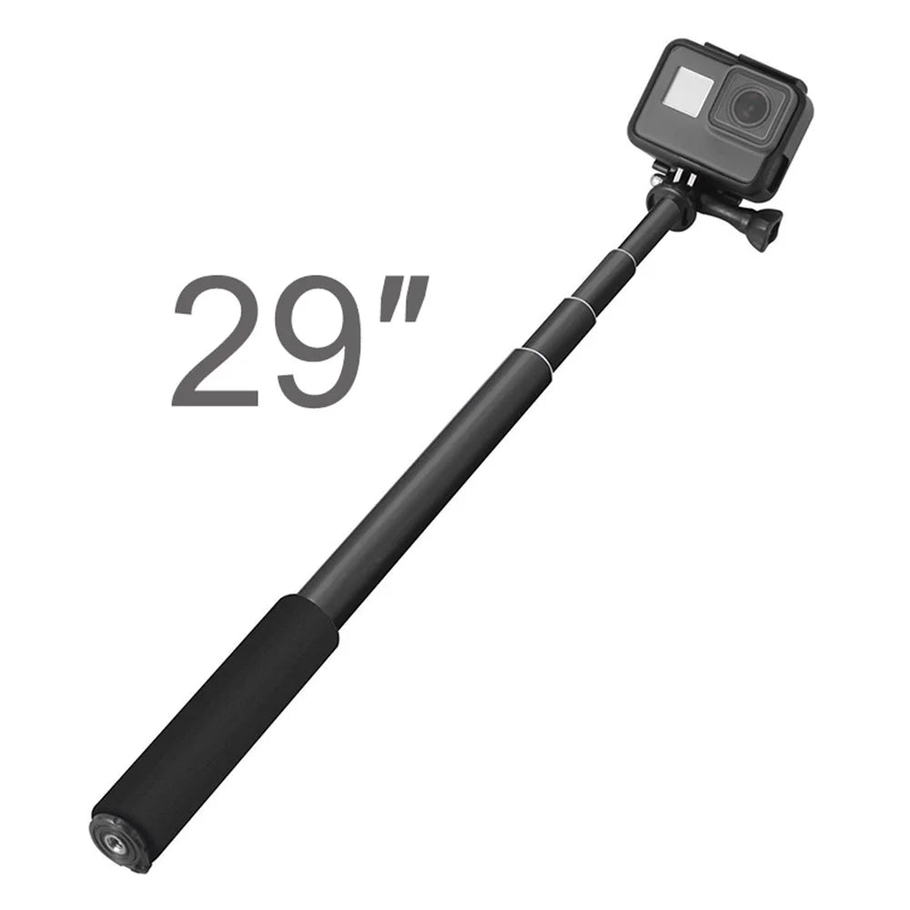 29-Inch Long Aluminum Alloy Camera Selfie Stick for GoPro Hero9 8 7 6 5 Sjcam Sj8 Yi 4K Eken H9 - 2