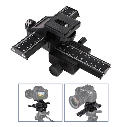 Two-Way Macro Frame Four-Dimensional Macro Tripod Head Fine-Tuning Long-Shaped Tripod Head for Macro Shooting - 1