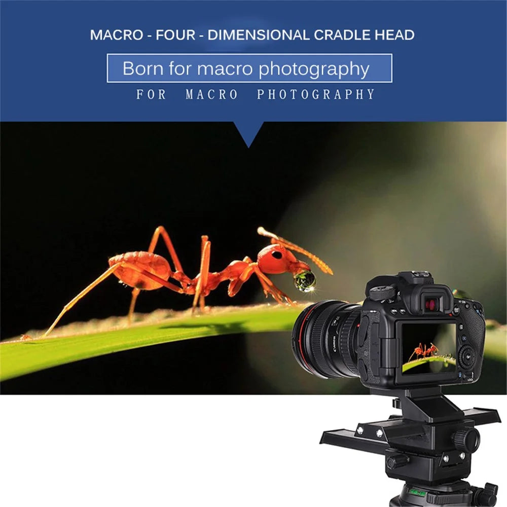 Two-Way Macro Frame Four-Dimensional Macro Tripod Head Fine-Tuning Long-Shaped Tripod Head for Macro Shooting - 2
