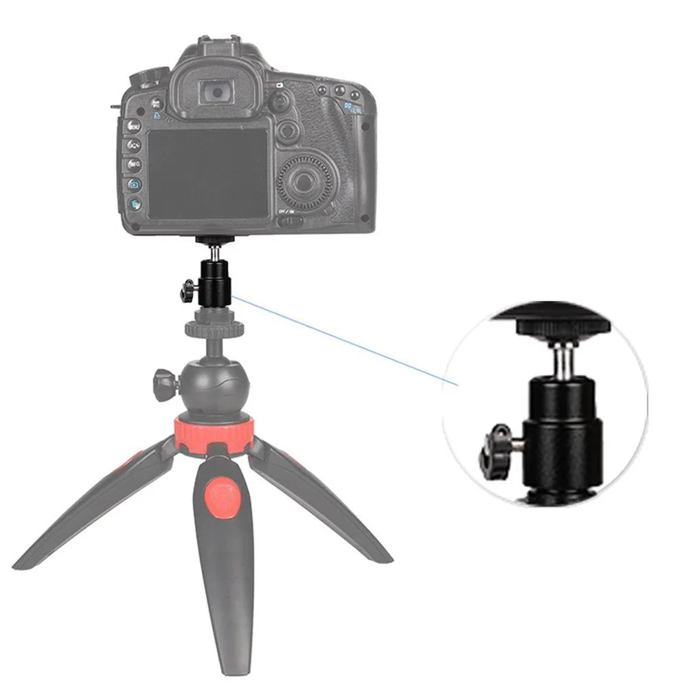 1/4" Screw Mini Hot Shoe Ball Head Flash Bracket Holder Mount for Camera Tripod - 3
