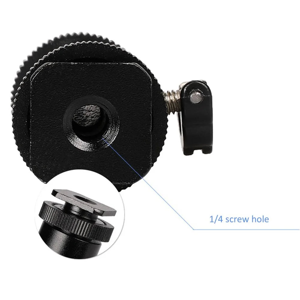 1/4" Screw Mini Hot Shoe Ball Head Flash Bracket Holder Mount for Camera Tripod - 6
