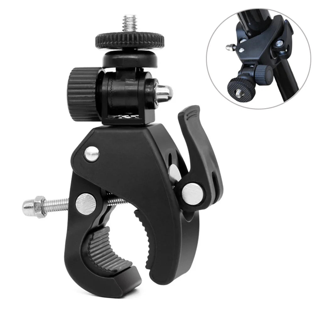 DV DSLR Bicycle Handlebar Mount 1/4 Screw Clamp Bracket Sports Camera Tripod Adapter - 1
