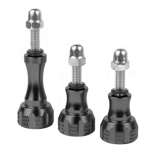 3pcs Aluminum Alloy Long Short Thumb Knob Screws Nut for GoPro Hero Black 8 7 6 5 4 SJcam EKEN YI 4K - Black - 1