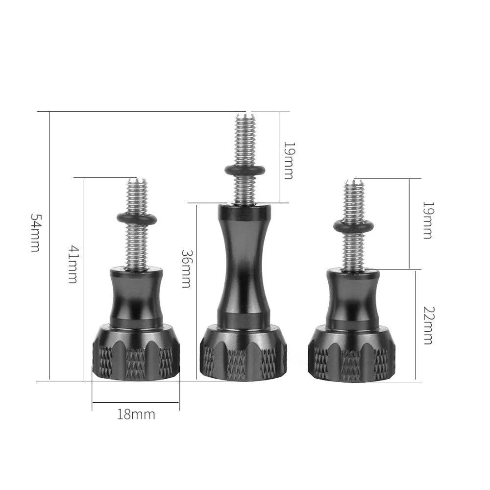 3pcs Aluminum Alloy Long Short Thumb Knob Screws Nut for GoPro Hero Black 8 7 6 5 4 SJcam EKEN YI 4K - Black - 7