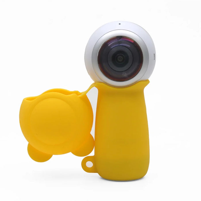 Full Body Drop-proof Soft Silicone Protective Cover Case for Samsung Gear 360 (2017) Panoramic 4K Sports Camera - Yellow - 2