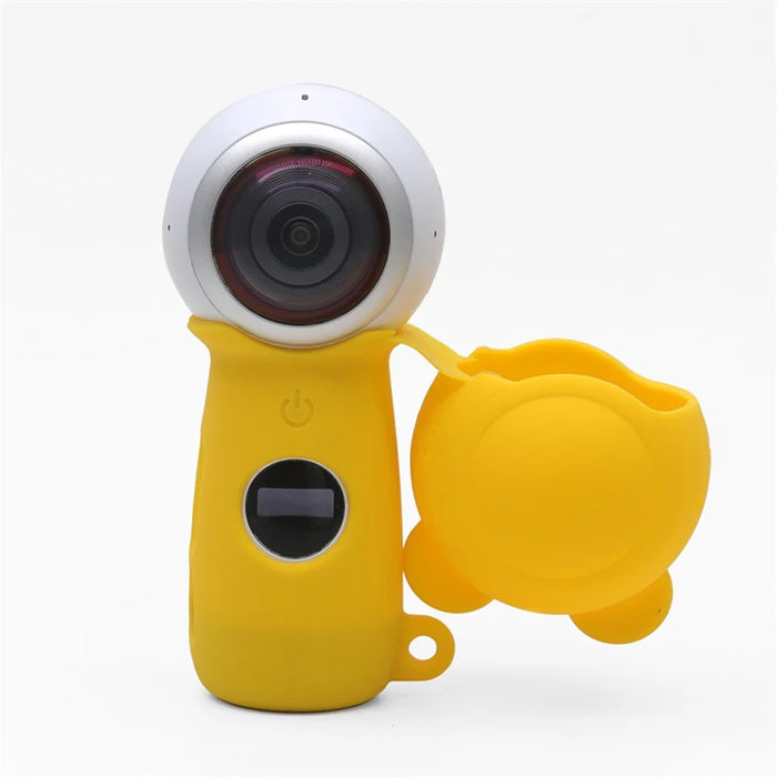 Full Body Drop-proof Soft Silicone Protective Cover Case for Samsung Gear 360 (2017) Panoramic 4K Sports Camera - Yellow - 5