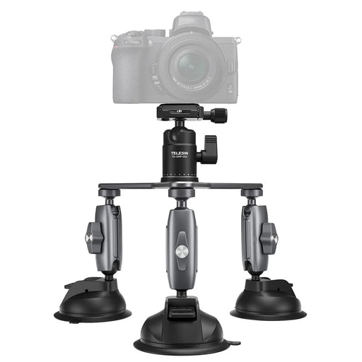 TELESIN TE-TSB-001 Three Suction Cups Action Camera Tripod Mount Bracket Holder Photography Stand for Gopro/Insta360 - 1