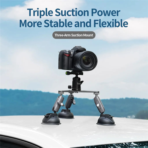 TELESIN TE-TSB-001 Three Suction Cups Action Camera Tripod Mount Bracket Holder Photography Stand for Gopro/Insta360 - 2