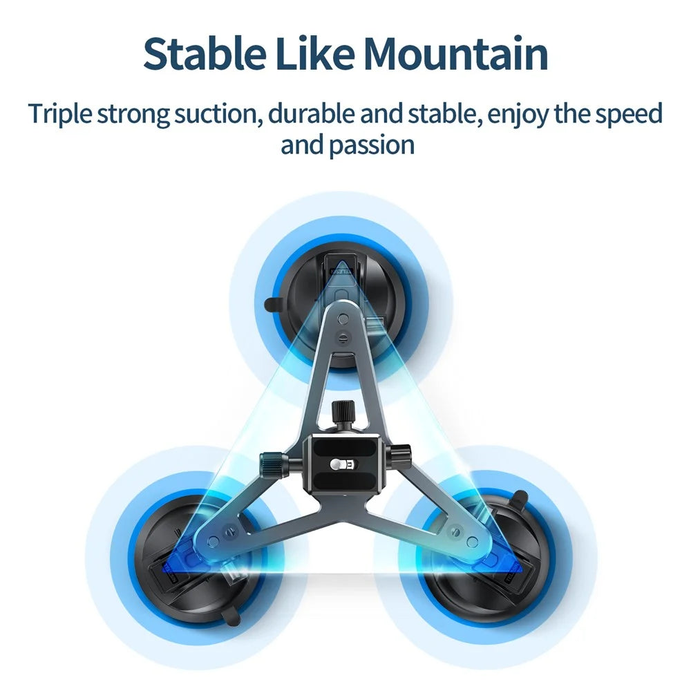 TELESIN TE-TSB-001 Three Suction Cups Action Camera Tripod Mount Bracket Holder Photography Stand for Gopro/Insta360 - 3