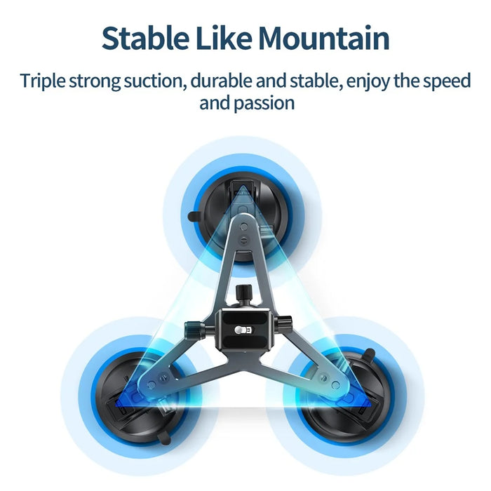 TELESIN TE-TSB-001 Three Suction Cups Action Camera Tripod Mount Bracket Holder Photography Stand for Gopro/Insta360 - 3