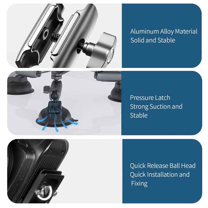 TELESIN TE-TSB-001 Three Suction Cups Action Camera Tripod Mount Bracket Holder Photography Stand for Gopro/Insta360 - 4
