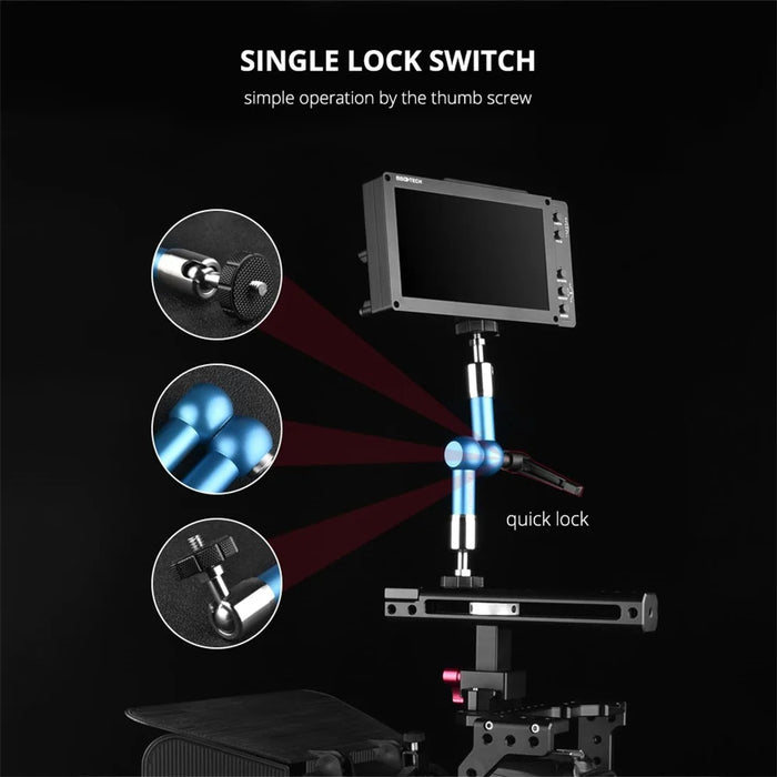 YELANGU A76 11-inch Metal Adjustable Arm Mount Camera Accessories DV Monitor LCD Screen Rotating Stand for Photography - 4