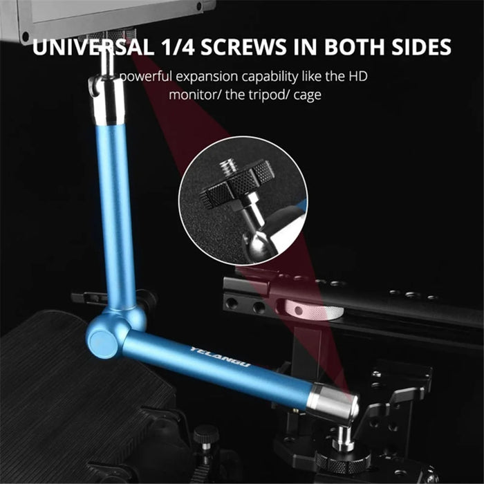 YELANGU A76 11-inch Metal Adjustable Arm Mount Camera Accessories DV Monitor LCD Screen Rotating Stand for Photography - 7