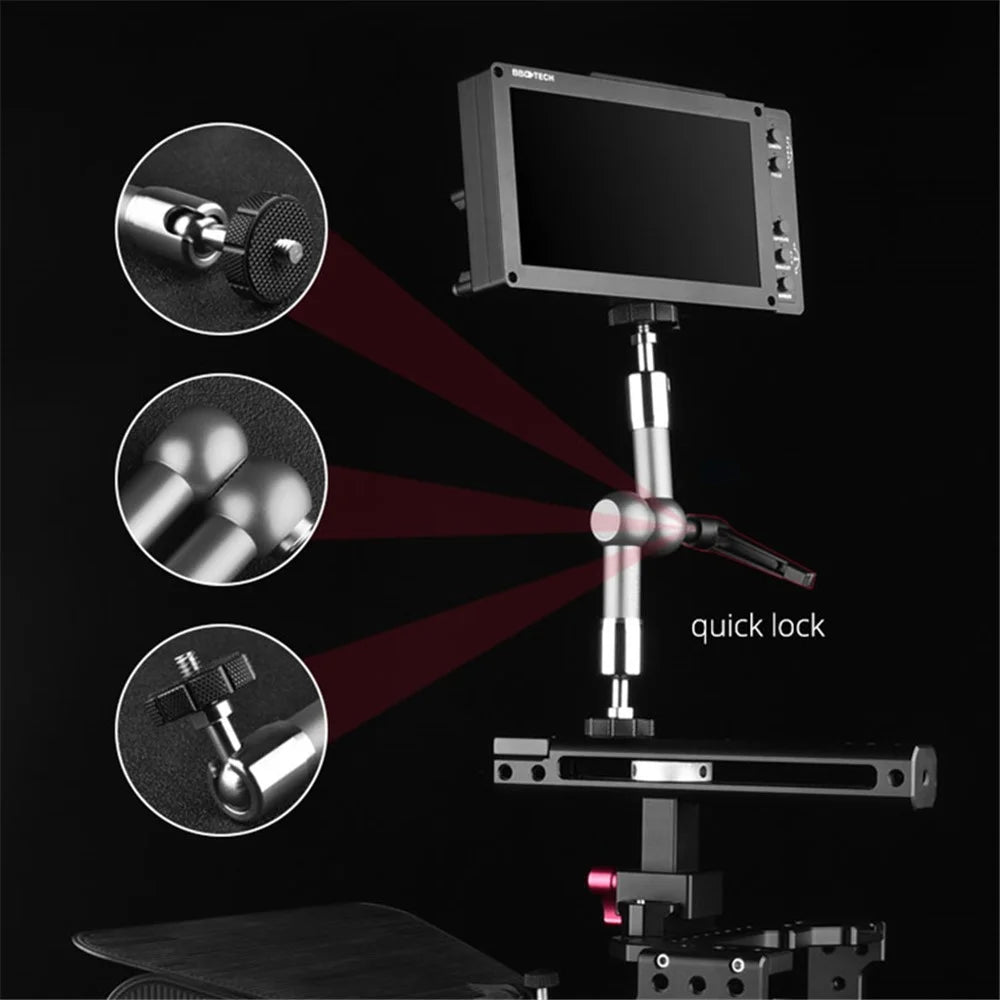 YELANGU LWSY-L7 7-inch Metal Extension Arm Mount Camera Rotating Bracket with 1/4 Adapter for DV Monitor LCD Screen - 4