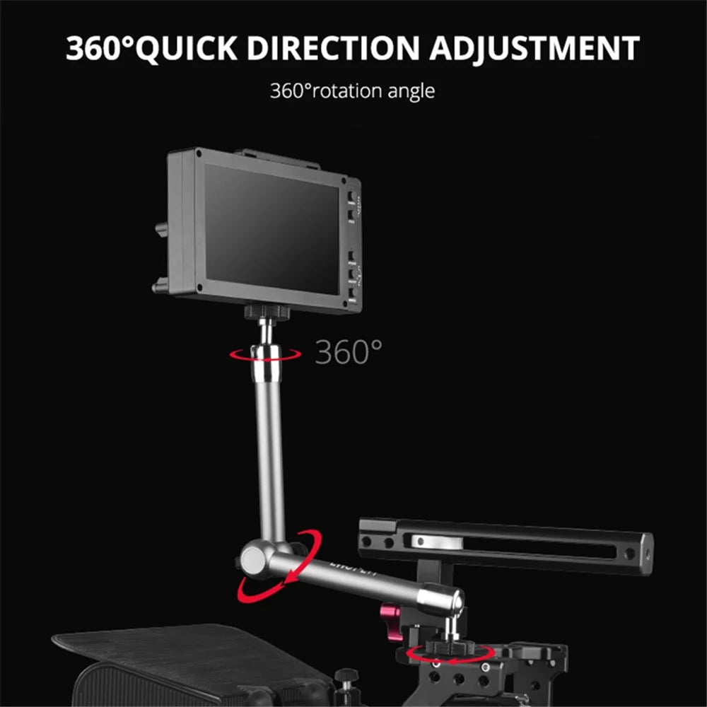 YELANGU LWSY-L11 11-inch Quick Lock Camera Rotating Metal Bracket Extension Arm Mount with 1/4 Adapter for DV Monitor LCD Screen - 5