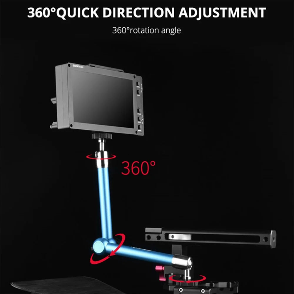 YELANGU A75 7-inch Metal Arm Mount Camera Adjustable Extension Rack DV Monitor LCD Screen Rotating Stand for Live-stream Photography - 5