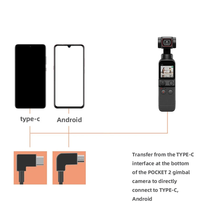 100cm Data Line Camera Direct Connection to Mobile Phone Conversion Wire Type-C to Type-C/Micro USB Cable for DJI Osmo Pocket 2 - Type-C to Type-C - 7
