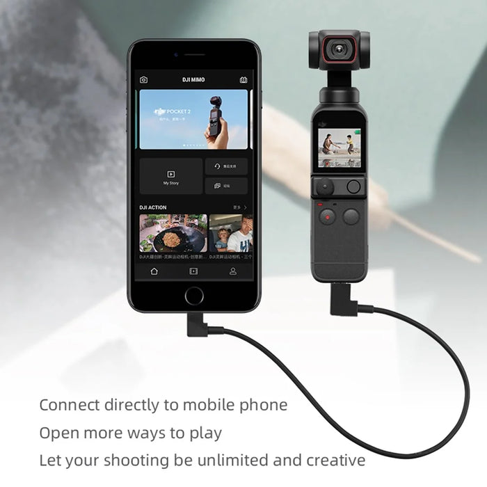 30cm Data Transfer Line Cable for DJI Osmo Pocket 2 Camera Direct Connection to Mobile Phone - Type-C to Type-C - 3