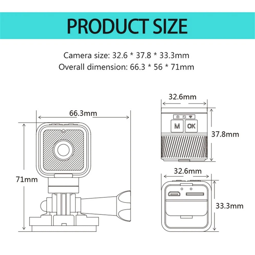 CS03 HD 1080P WiFi Sports DV Camera Portable Webcam Driving Recorder Life Waterproof Action Camera for Recording Photography - 7