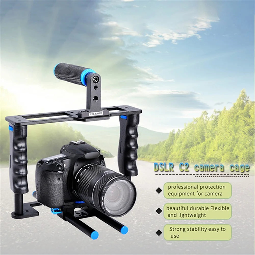 YELANGU C2 SLR Metal Frame Cage Camera Equipment Kit Shock Absorber Stabilizer for Micro Film Making - 2