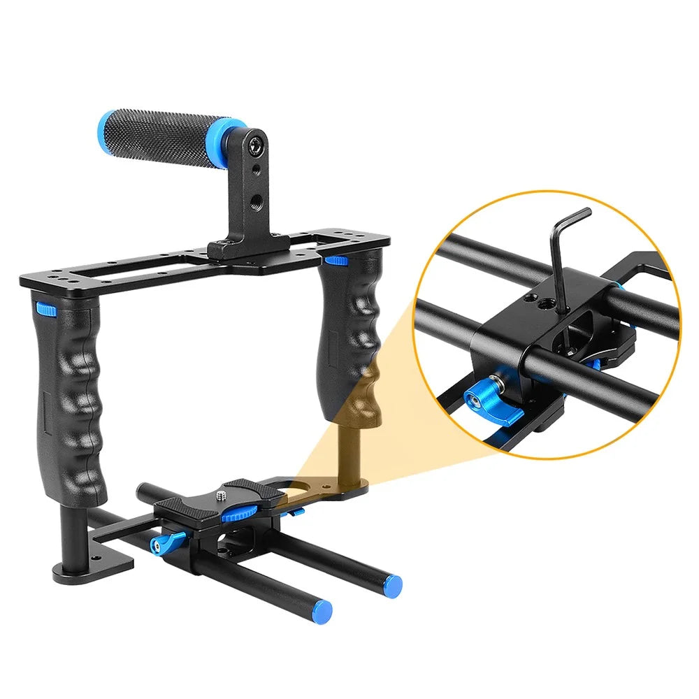 YELANGU C2 SLR Metal Frame Cage Camera Equipment Kit Shock Absorber Stabilizer for Micro Film Making - 5