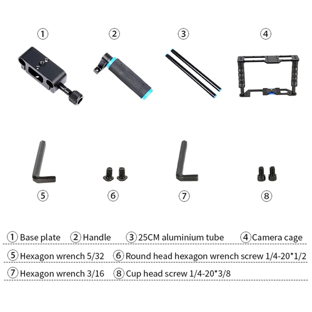 YELANGU C2 SLR Metal Frame Cage Camera Equipment Kit Shock Absorber Stabilizer for Micro Film Making - 6
