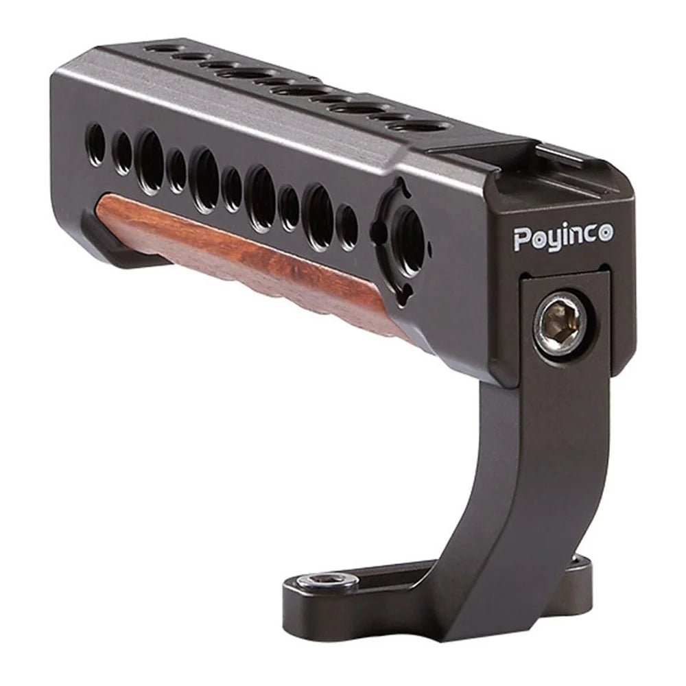 POYINCO JN-001 Camera Top Handle Grip with Cold Shoe Mount Adjustable Camera Handle for Digital DSLR Video Camera Cage - Bronze - 1