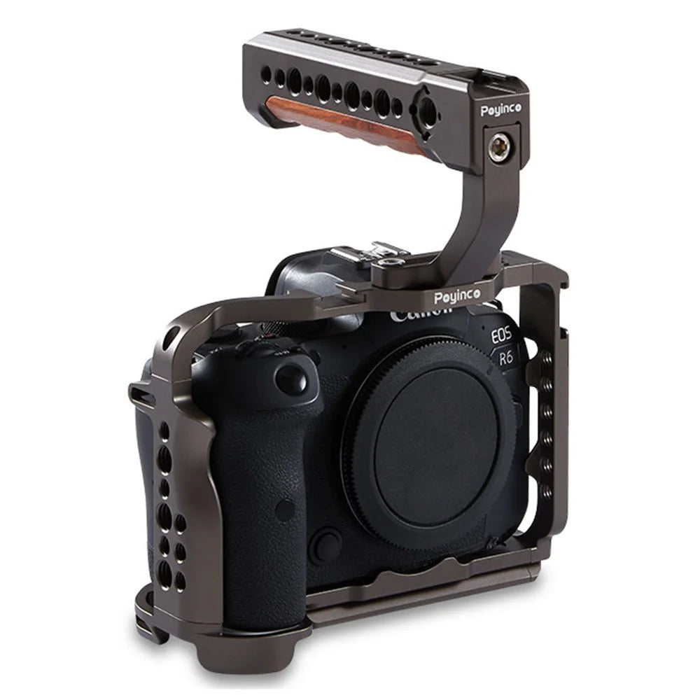 POYINCO JN-001 Camera Top Handle Grip with Cold Shoe Mount Adjustable Camera Handle for Digital DSLR Video Camera Cage - Bronze - 2