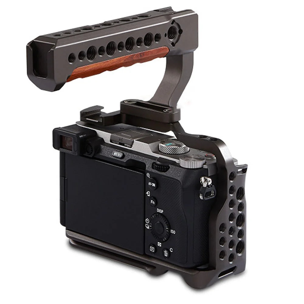 POYINCO JN-001 Camera Top Handle Grip with Cold Shoe Mount Adjustable Camera Handle for Digital DSLR Video Camera Cage - Bronze - 3