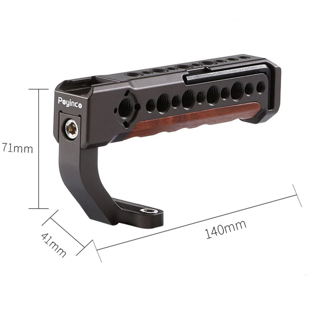 POYINCO JN-001 Camera Top Handle Grip with Cold Shoe Mount Adjustable Camera Handle for Digital DSLR Video Camera Cage - Bronze - 5
