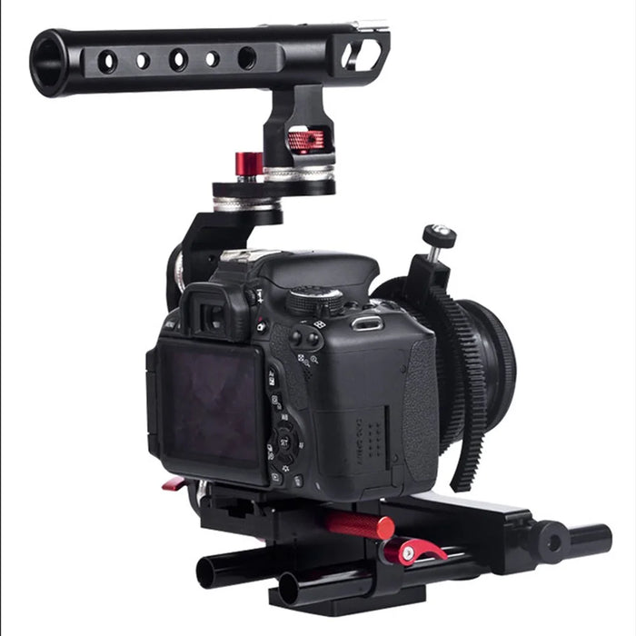 POYINCO For Sony A7 Series/ Nikon D810 Aluminum Alloy Camera Cage Kit with Top Handle Grip Quick Release Base - 3