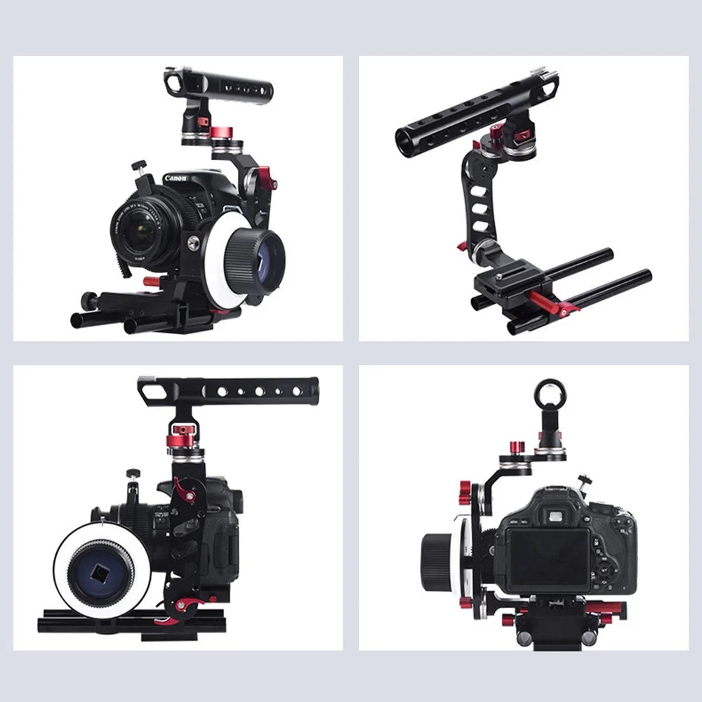 POYINCO For Sony A7 Series/ Nikon D810 Aluminum Alloy Camera Cage Kit with Top Handle Grip Quick Release Base - 5