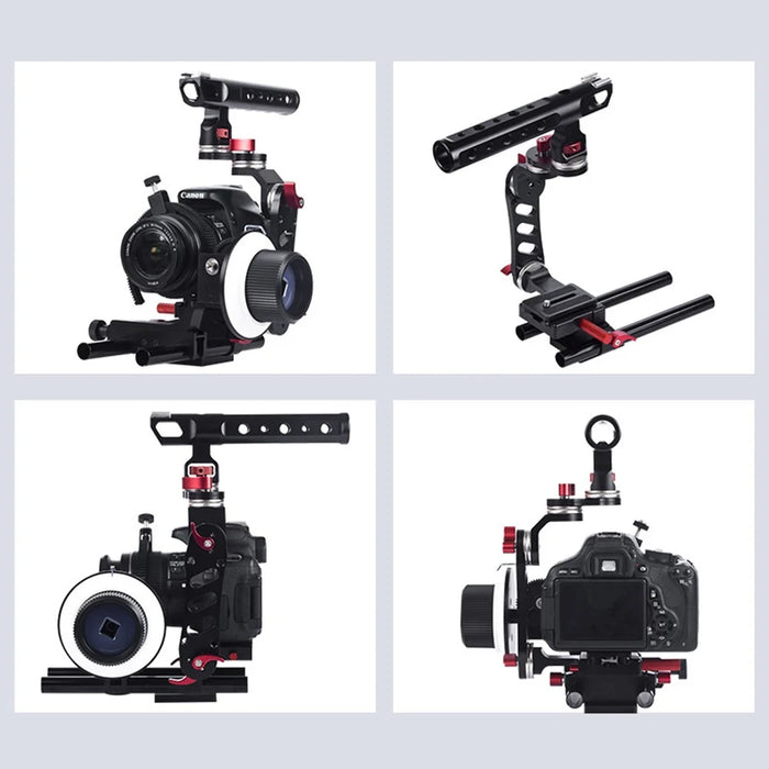 POYINCO For Sony A7 Series/ Nikon D810 Aluminum Alloy Camera Cage Kit with Top Handle Grip Quick Release Base - 5