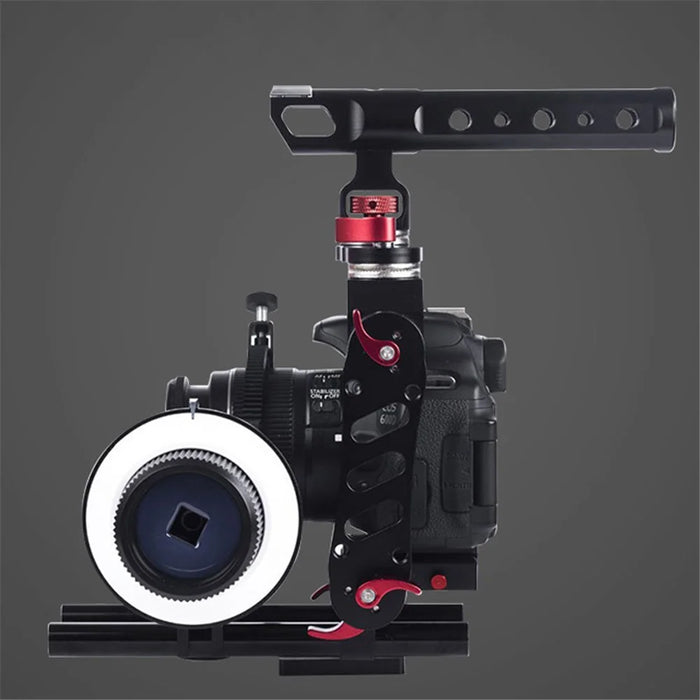 POYINCO For Sony A7 Series/ Nikon D810 Aluminum Alloy Camera Cage Kit with Top Handle Grip Quick Release Base - 6