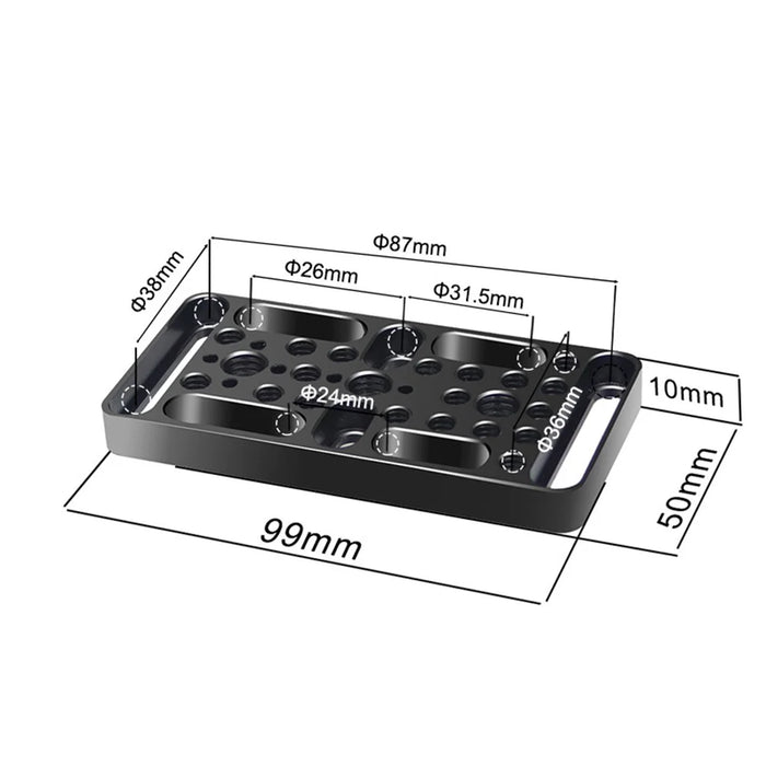 ZS45192-E1 Multifunction Camera Expansion Cheese Plate Mount Board 1/4 3/8 Hole Switching Plate Photography Accessories - 3