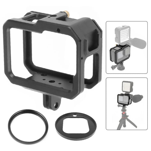 KF41279 For GoPro Hero 9/10 Camera Cage Protective Frame + Adapter Ring + UV Lens Set - 1